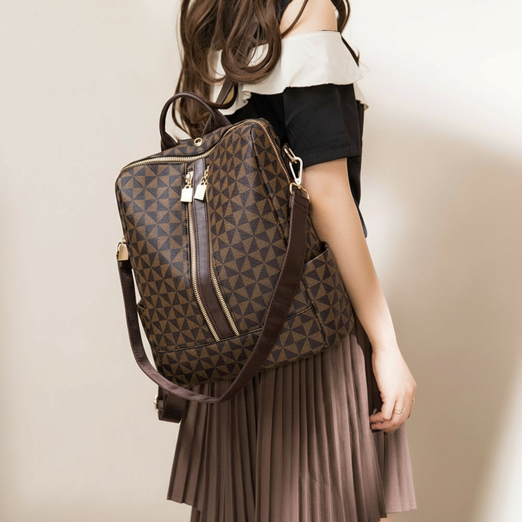 designer genuine leather anti theft backpack Purse Designer Satchel Leather Travel Anti Theft Shoulder Backpack Set