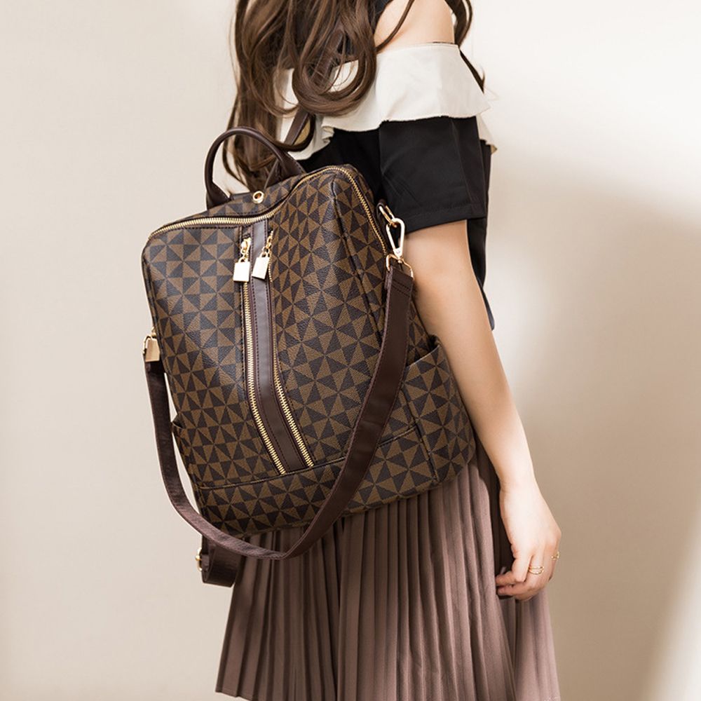 Purse Designer Satchel Leather Travel Anti Theft Shoulder Backpack Set - Lily Bloom