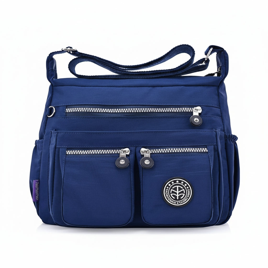 Shoulder Waterproof Nylon Handbag Zipper Purse Crossbody Bag - Lily Bloom