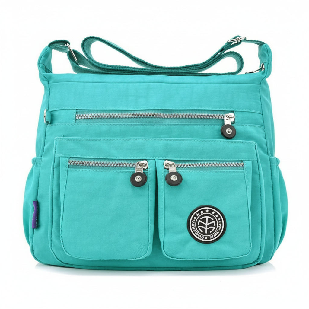 Shoulder Waterproof Nylon Handbag Zipper Purse Crossbody Bag - Lily Bloom