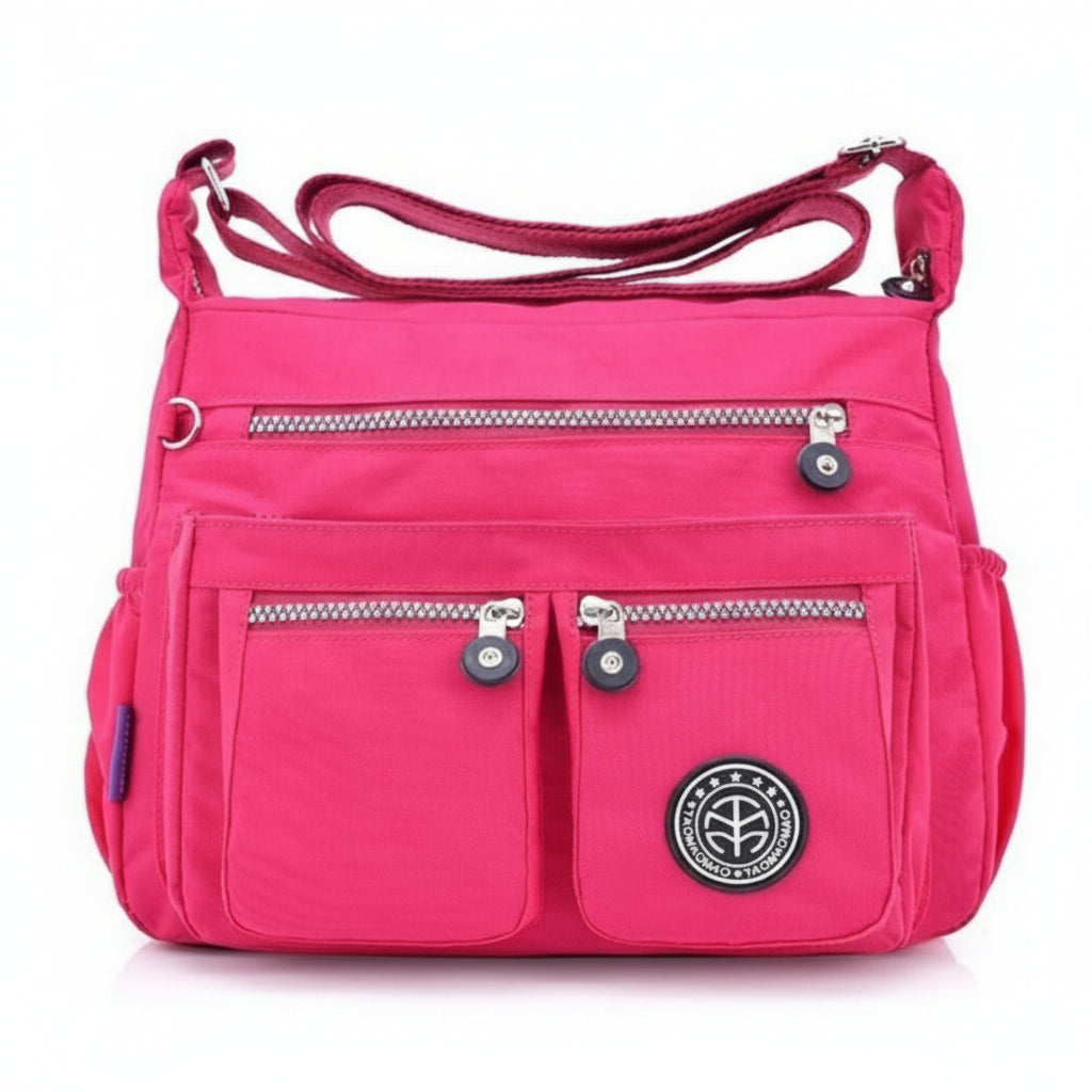 Shoulder Waterproof Nylon Handbag Zipper Purse Crossbody Bag - Lily Bloom