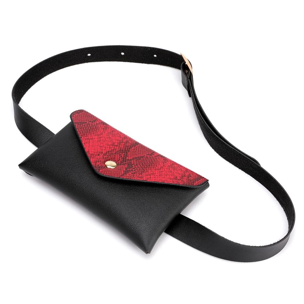 Snake Pattern Shoulder Waist Belt Flap Leather Crossbody - Lily Bloom