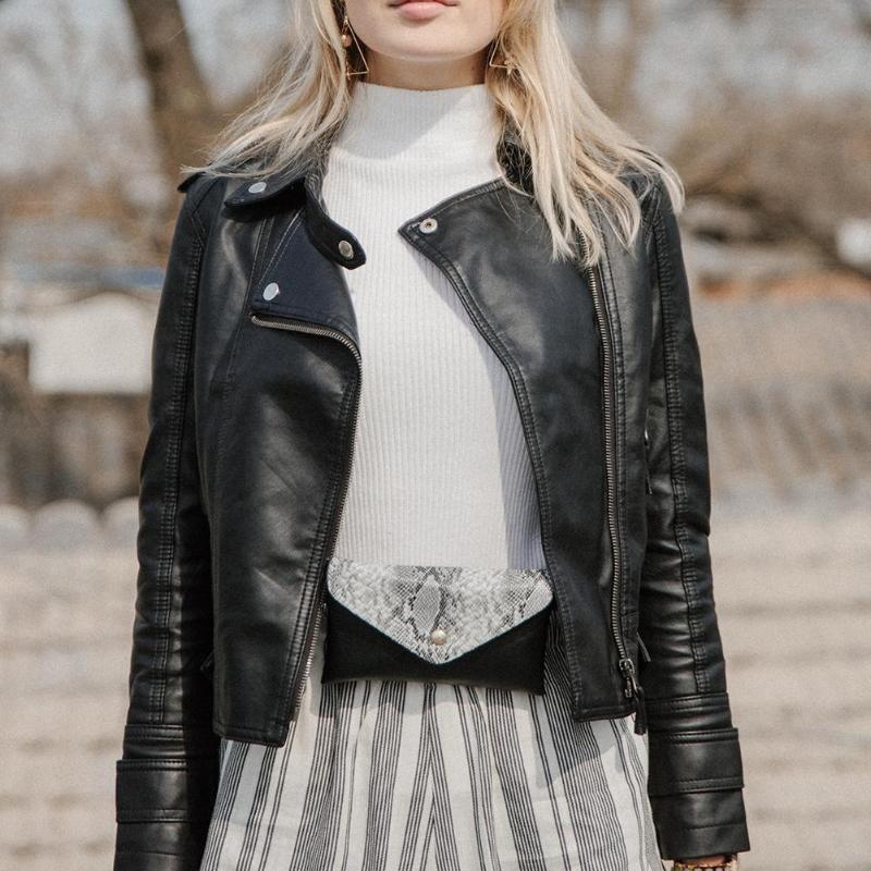 Snake Pattern Shoulder Waist Belt Flap Leather Crossbody - Lily Bloom