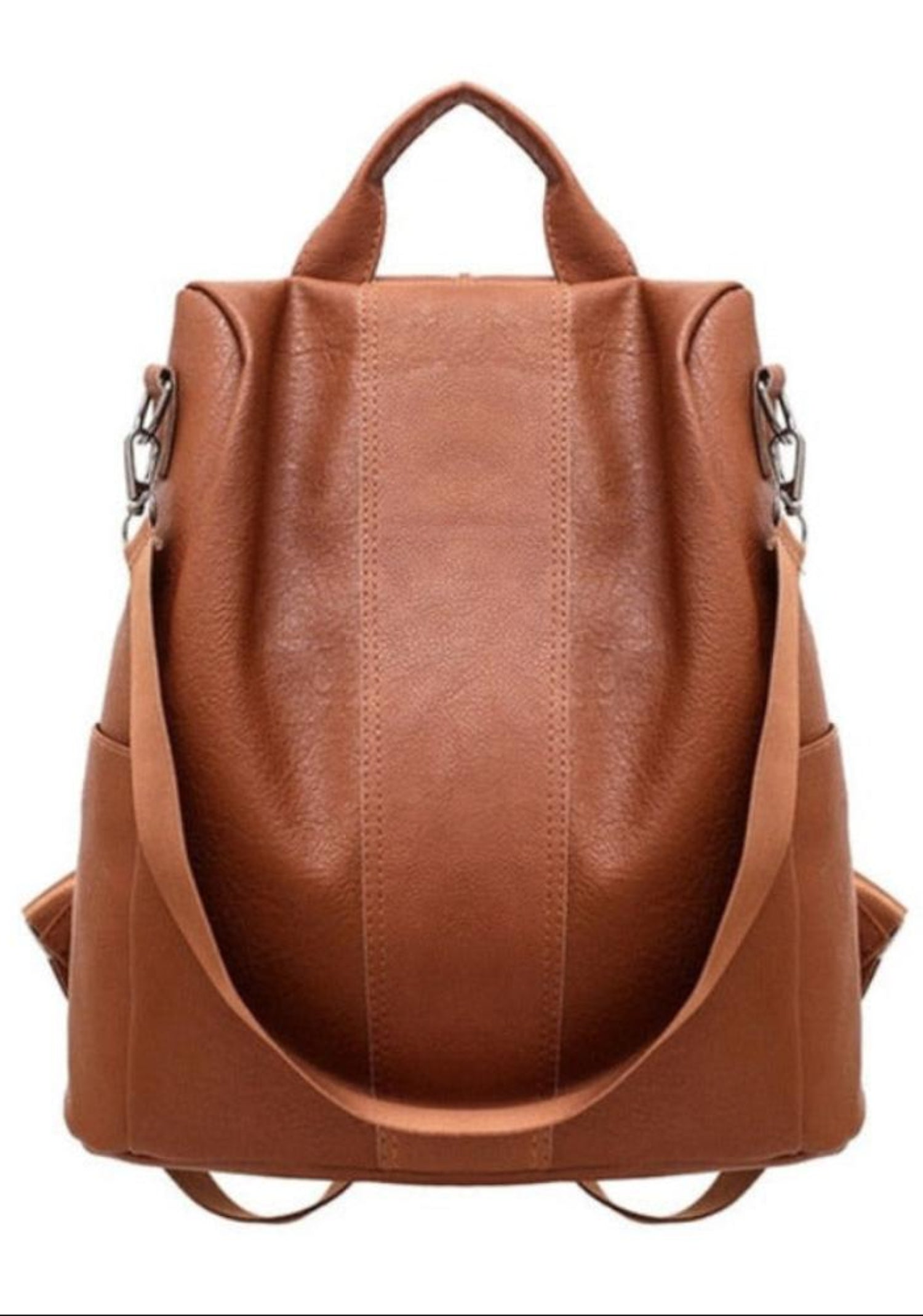 Stylish Leather Zipper Schoolbag Anti Theft Backpack - Lily Bloom