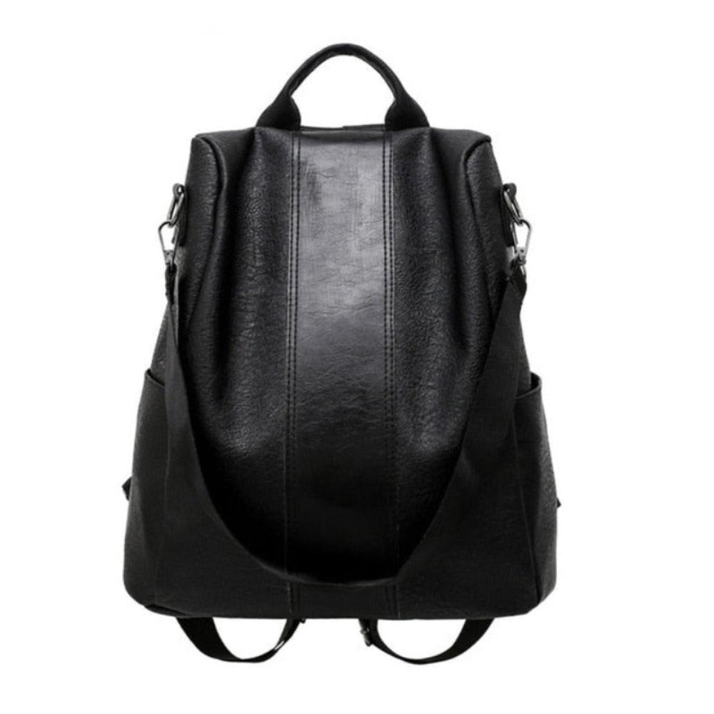 Stylish Travel Backpack Leather Zipper Schoolbag Anti Theft - Lily Bloom