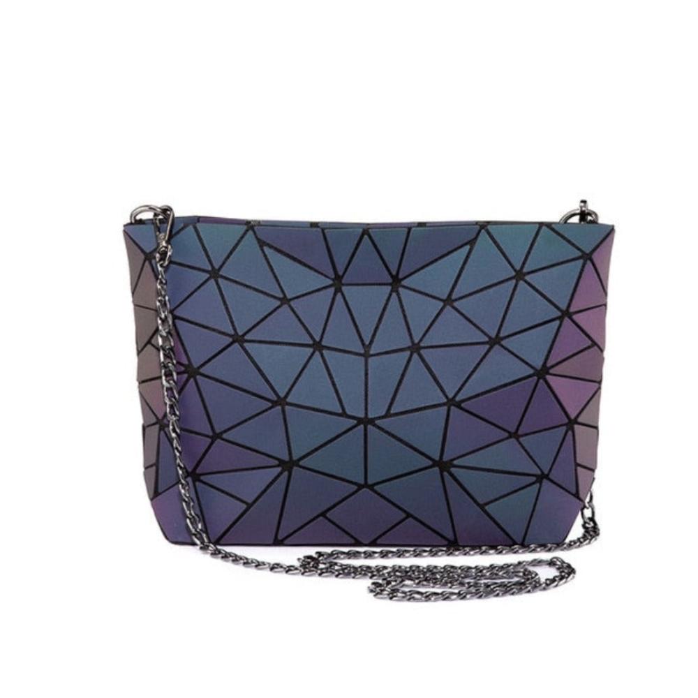Backpack Schoolbag Cross-body Set Purse Geometric Luminous Reflective - Lily Bloom