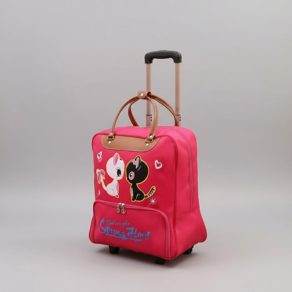 Waterproof High Capacity Travel Bag Thick Style Rolling Suitcase Trolley With Wheels - Lily Bloom