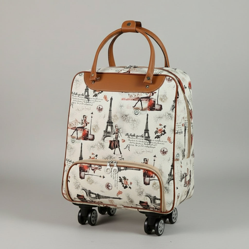 Waterproof High Capacity Travel Bag Thick Style Rolling Suitcase Trolley With Wheels - Lily Bloom