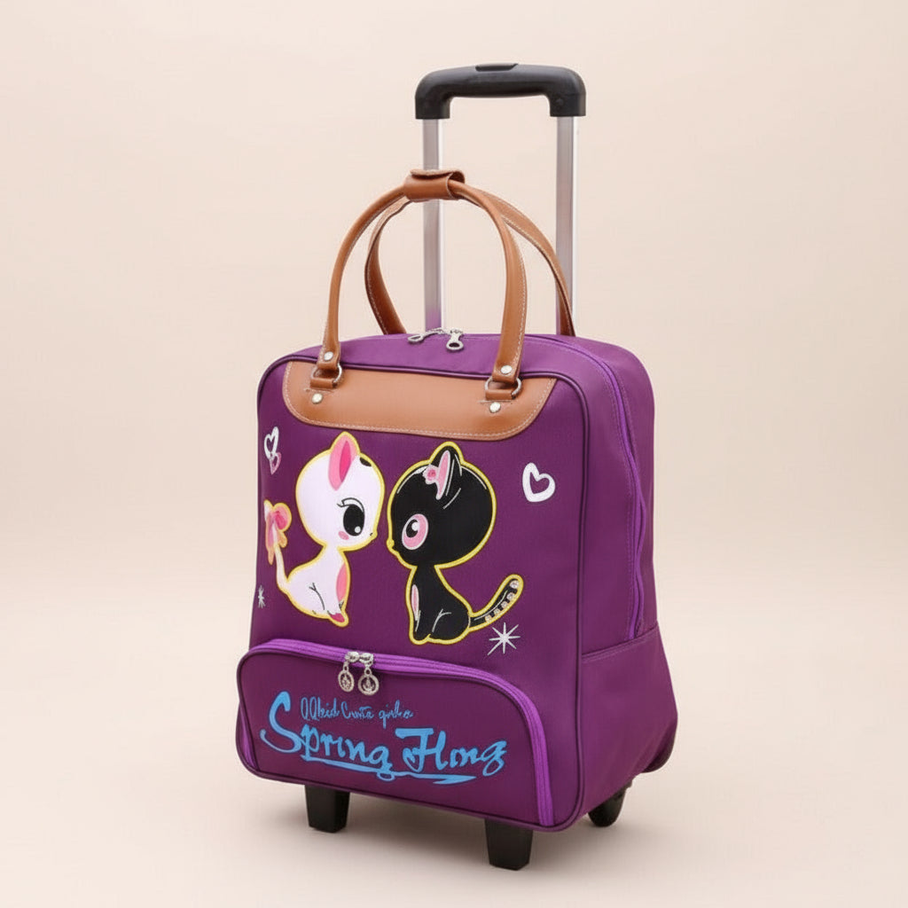 Waterproof High Capacity Travel Bag Thick Style Rolling Suitcase Trolley With Wheels - Lily Bloom