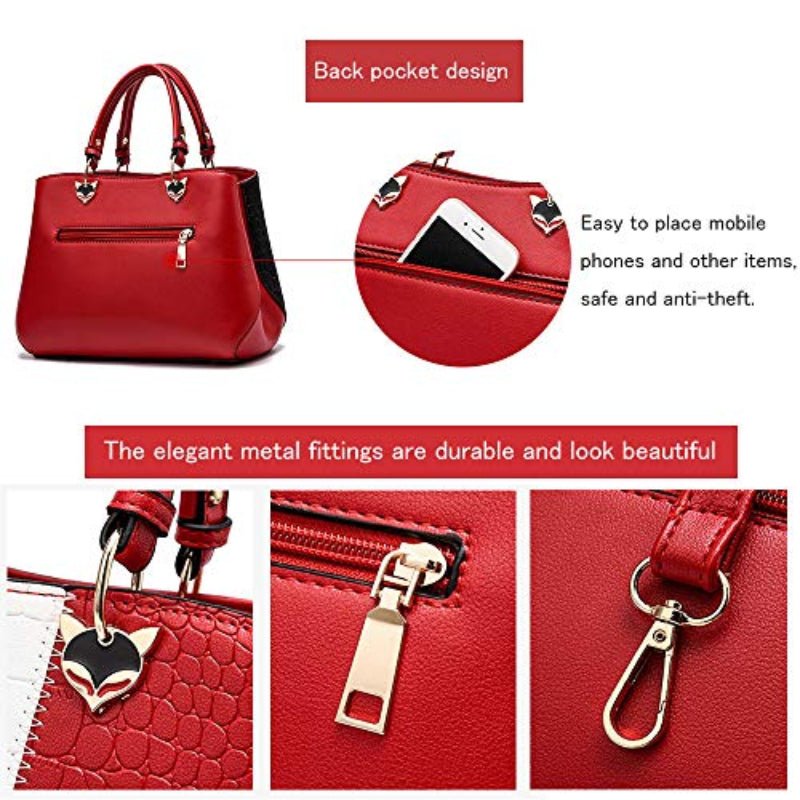 Women Handbag Purse Leather Satchel Shoulder Tote Bag - Lily Bloom