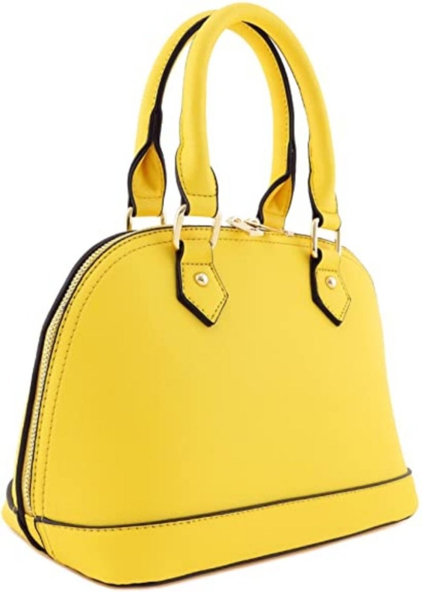 Zip - Around Classic Dome Saffiano Leather Satchel - Lily Bloom